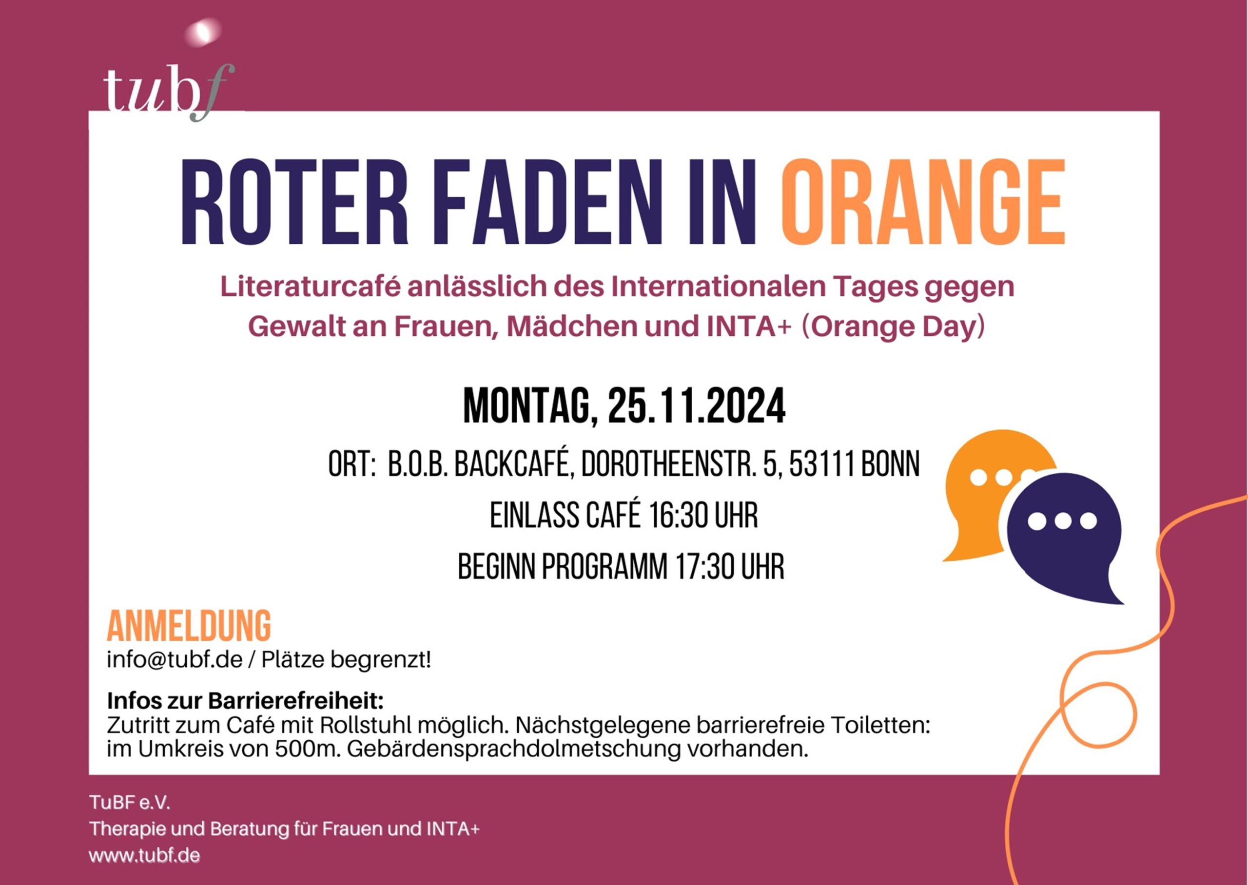 25.11.2024: Literaturcafé „Roter Faden in Orange“ 